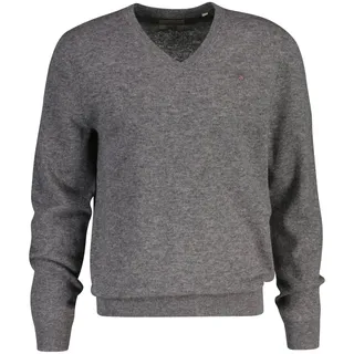 GANT Herren Strickpullover, V-Neck, Wolle - EXTRAFINE LAMBSWOOL V-NECK Grau Melange L