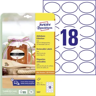 Avery Zweckform Etiketten 5087 weiß 63,5 x 42,3 mm