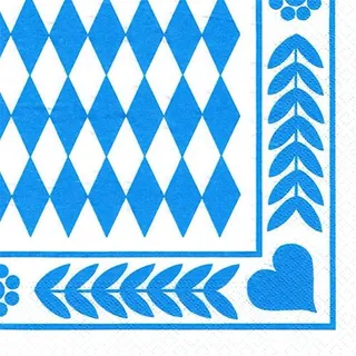 Papstar 250 Servietten, 3-lagig 1/4-Falz Bayrisch Blau"