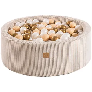 MeowBaby Bällebad Ecru, White/Gold