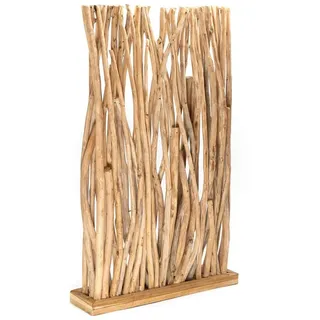 DESIGN DELIGHTS RAUMTEILER Tekea | Teakholz, 130x80 cm, Hellbraun | Äste Paravent, Wurzelholz Trennwand, Holz Sichtschutz, Treibholz Raumtrenner, Dekoobjekt