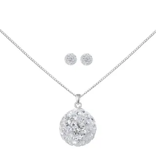 ALEXANDER YORK Schmuckset Ball KRISTALL, 4-tlg., 925 Sterling Silber silberfarben