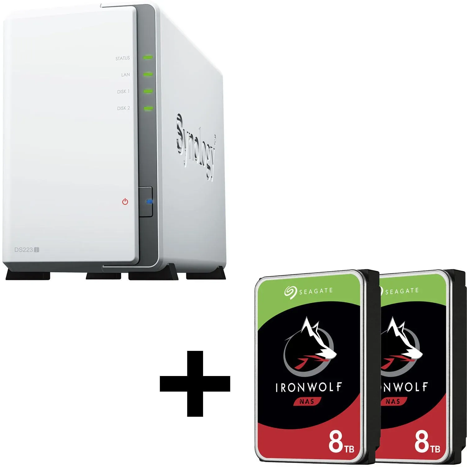 Synology DS223J 2 Bay Desktop NAS, weiß