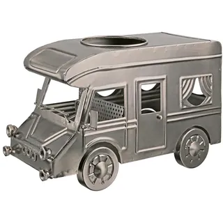 Gilde Flaschenhalter Camping - Flaschenständer Wohnmobil aus Metall vernickelt - Breite 30,5 cm - Farbe: Silber