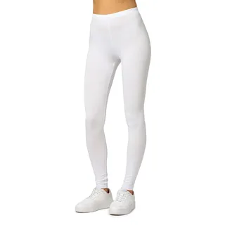 Merry Style Damen Lange Leggings aus Viskose MS10-143 (Weiß, S)