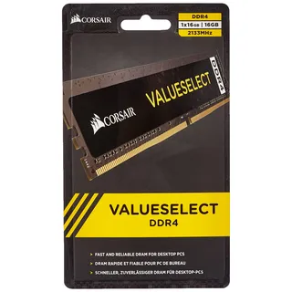 Corsair CMV16GX4M1A2133C15 Memory D4 2133 C15 VS Value Select Arbeitsspeicher (16GB, 1,2V), Schwarz, 16 GB (1 x 16 GB)
