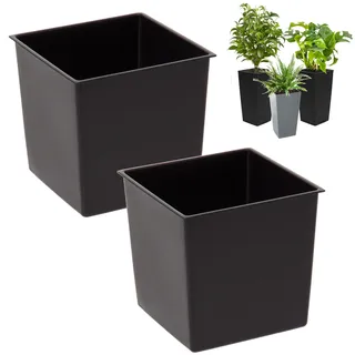 Botle 2X Plantztopf-Einsatz austauschbarer quadratischer,langlebig 18,5x17 cm Schwarz 5 L für Lamela-Töpfe 36x19 cm -erleichtert die Kontrolle des wassergehalts im Topf,reduziert den Bodenverbrauch
