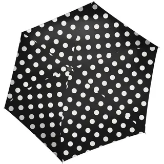 Reisenthel umbrella pocket mini dots white – Extrem leichter und flacher Taschenschirm aus recycelten PET-Flaschen – Mit großem Schirmdach