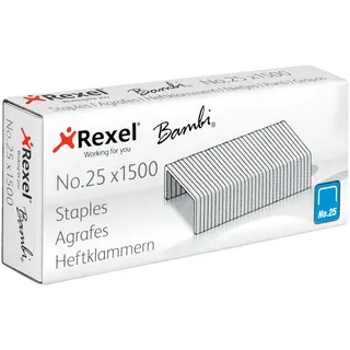 Rexel Bambi Heftklammern 6/4 ACCO5020 Verzinkter Stahl Silber 1500 Heftklammern