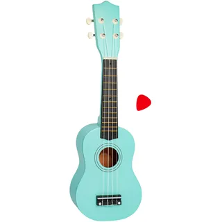 alles-meine.de GmbH Ukulele - aus Holz - Motiv & Farbwahl - türkis blau - 55 cm / 21 inch - Klassik - akustische - Kinder & Erwachsene - mit Plektrum - 4 Saiten/Seiten - Spielz..