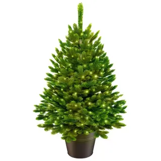 artitree - Künstlicher Weihnachtsbaum 40cm im Topf mit LED - Christmas Tree für Innen und Außen, Kunstlich Baum für Weihnachtsdeko, Realistische Optik
