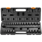 VEVOR 3/8 Zoll Antriebs Schlagsteckschlüsselsatz, 29-teiliger flacher Steckschlüsselsatz SAE 3/8-1 Zoll und metrisch 8-22 mm, 6-Punkt-CR-MO-Legierungsstahl für Autoreparatur, inkl. Aufbewahrungskoffer