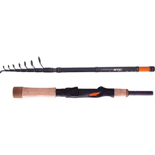 Shimano STC AX Mini Tele Spinning, 2,10m, 7-21g, 10 Teile, Telescopic Reise Angelrute