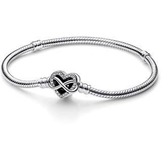 Pandora 592645C01 Damenarmband Silber Funkelndes Unendlichkeits-Herz, 23 cm