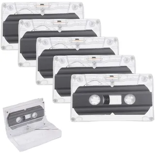 5er Pack Audio Cassette Empty Cassette Tapes,Rauscharm Audiokassetten,Audio Kassetten Leer,Leere Audio Kassetten für Musikkassetten- Rauscharm Hohe Leistung 60 Minuten Magnetband,für Vorlesungen usw