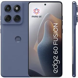 Motorola Edge 60 Fusion Smartphone (6,67“-Super-HD-Display, 50-MP-Kamera mit Moto AI, 8/256 GB, 5200 mAh, Android 15) Pantone Slipstream, inkl. Schutzcover + Handyhalter