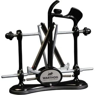 Warthog Sharpeners V-Sharp A4 Schwarz, mit 4 verschiedenen Schleifwinkel – Messerschleifer für alle Messer, wie Jagdmesser, Küchenmesser, Schnitzmesser, Fleischermesser, uvm.