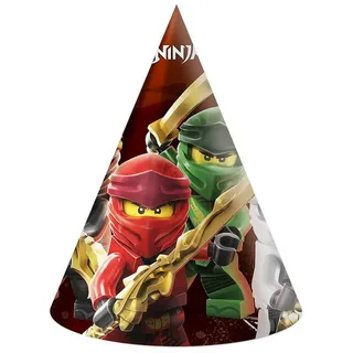 Procos 92245 - Papphüte, Lego Ninjago, FSC® Mix, 6 Stück, Kopfbedeckung, Geburtstag, Mottoparty, 17