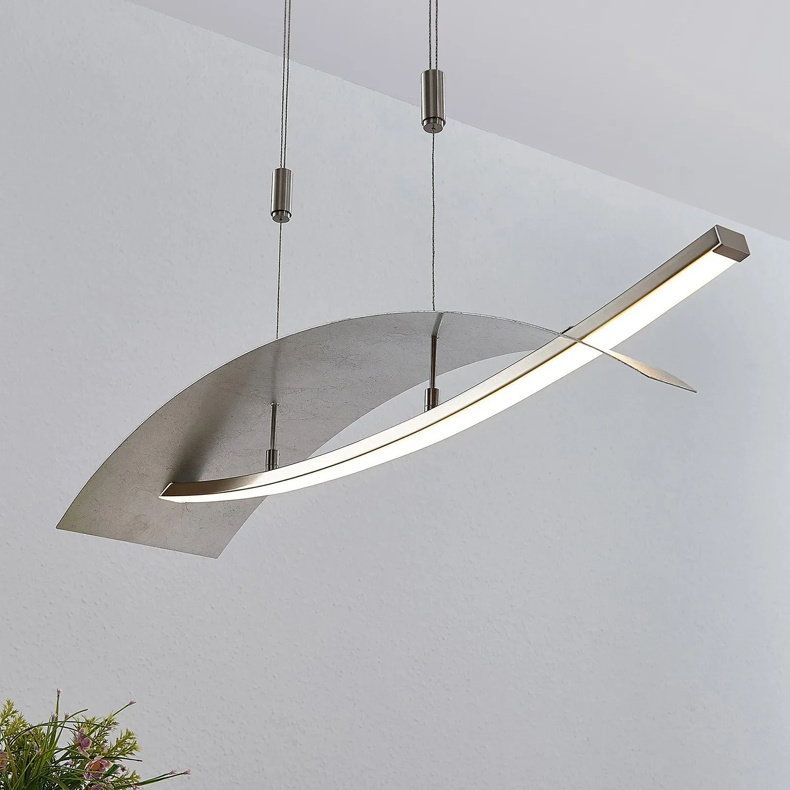 Pendelleuchte Lucande, Marija, dimmbar, Metallisch, für Wohnzimmer, Metall, Modern - 90.5 - 20 - 1.8