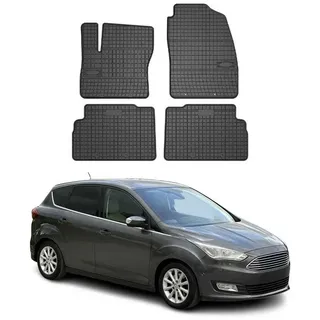 Omac Auto-Fußmatten für Ford C-Max 2010-2019 Gummimatten Schwarz 4 tlg (4 St), für Ford C-Max 2010-2019 Ford C-Max 2010-2019, Antirutsch,Wasserfest,Einfache Installation schwarz