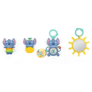 Bright Starts Disney Baby Stitch Tropical Treasures Geschenk-Set von Bright Starts mit 4 von Stitch inspirierten Spielzeugen, inklusive babysicherem Spiegel und Beißspielzeug, für Neugeborene und ältere Kinder