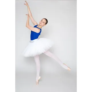 tanzmuster Tüllrock Damen Ballett Übungs-Tuturock Alexa 8 Lagen abstehender Tüll weiß 36