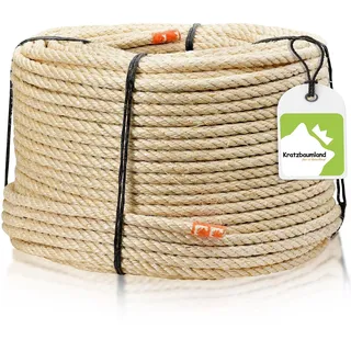 Kratzbaumland Sisalseil 10 mm, Sisalseil Natur für Kratzbäume (versch. Längen) (30 Meter)