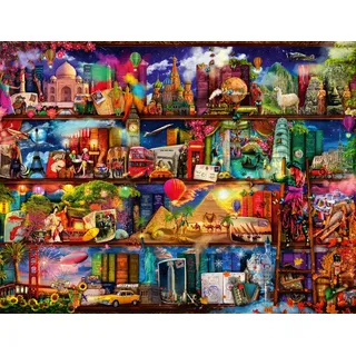 Ravensburger Wunderpuzzle World of Books, 2000-teiliges Puzzle, 2000 Teile, Puzzles für Erwachsene und Kinder ab 14 Jahren, Geschenk für Kinder und Erwachsene, Maße 98 x 75 cm