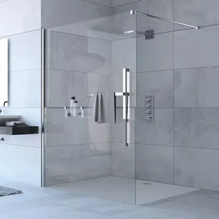 Hüppe Duplo pure Walk-In Viereck Seitenwand 1-teilig, Breite:140cm, linksseitige Befestigung, DT0004C91321, DT0004