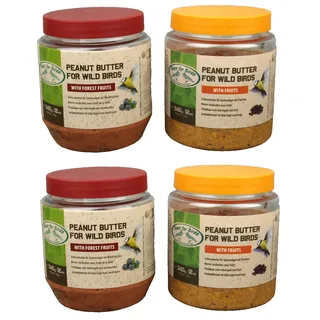 dehner natura premium Wildvogelfutter Erdnussbutter im Glas, Rosine, 8 x 340 g