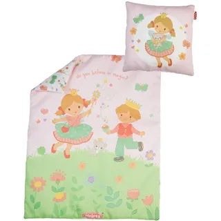 Heless Puppenbettdecke (44 x 34 cm) mit Kissen (16 x 16 cm) "Prinzessin Emily