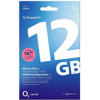 O2 Prepaid M Standard 04 23 Prepaid-Karte ohne Vertragsbindung