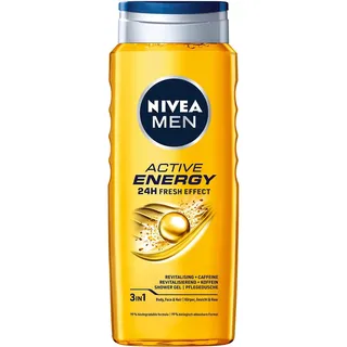NIVEA MEN Active Energy 3in1 Energetisierendes Duschgel für Herren mit Koffein 500ml
