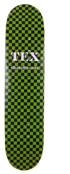 Skateboard Deck TEX Checker grün Canadian Maple 7,5