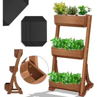 Kesser Hochbeet mit 3 Etagen 60 x 30 cm Braun