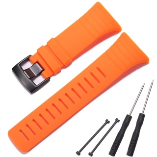 MCXGL Ersatzarmband kompatibel mit Suunto Core All Black Watch Band Wasserdicht Sport Gummi Band 22mm Orange