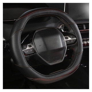 YLFC Lenkradhlle Fr Peugeot 3008 4008 5008, Carbon Fibre + PU Leder, Microfiber Leder, 38 Zentimeter Durchmesser, Brown