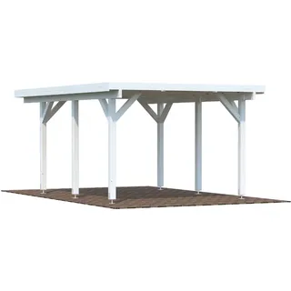 Einzel-Carport 360 x 512 cm Weiß grundiert