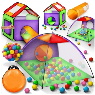 KIDUKU Spielzelt + 200 Bälle + Tasche für drinnen und draußen