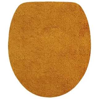 NYVI Badematte WC Deckelbezug mit Gummizug NYVISpa Lasalle Toilettendeckelbezug, Höhe 20 mm, Polyester, Rutschfest, Saugstark, Schnell Trocknend, Fußbodenheizung geeignet orange 38 cm x 48 cm x 20 mm