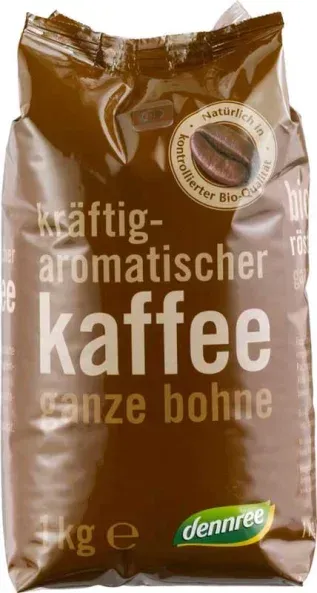 dennree Röstkaffee ganze Bohne bio 1kg