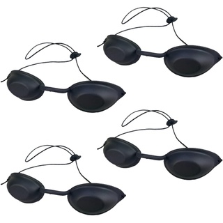 Mount Kumgang 4 Stück Solarium Brille, Schutzbrille Solariumbrille Sonnenschutz Brille für Sonnenbank Beauty Patienten Sonnenbrille(Schwarz)