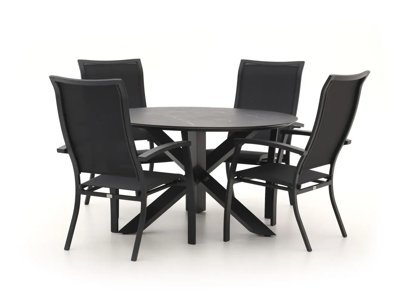 Bellagio Lugo/Lodola ø 130 cm Gartenmöbel-Set 5-teilig stapelbar