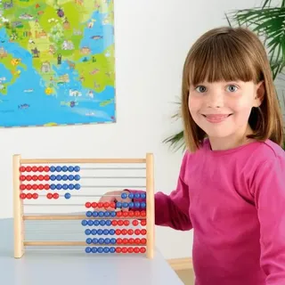 Betzold Rechenrahmen 1–100 mit roten und blauen Kugeln