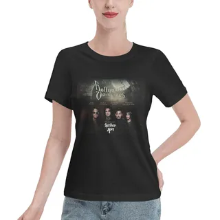 Hollywood Supergroup Vampires Band Damen Basic Kurzarm T-Shirt Rundhals 3D Druck Grafik Casual T-Shirts Loose Fitting Sport Tee Tops Streetwear, Hollywood Vampires-13, X-Large - XL