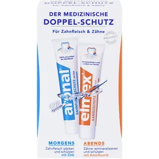 aronal und elmex Mini Doppel-Schutz Zahnpasta, 6er Pack (6 x 24 ml)