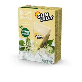 Sun Lolly Holunderblüte 1 Kartons 8 x 60ml (480ml) Eis Wassereis
