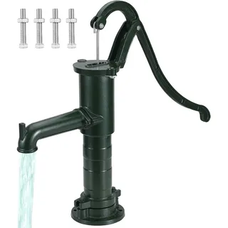 VEVOR Antik Vintage Schwengelpumpe manuell Handschwengelpumpe max. 6m Pumpentiefe Wasserpumpe Garten 40x15x65cm Handwasserpumpe Gusseisen Schwengelpumpe Grün geeignet für Teiche Höfe Gärten usw.