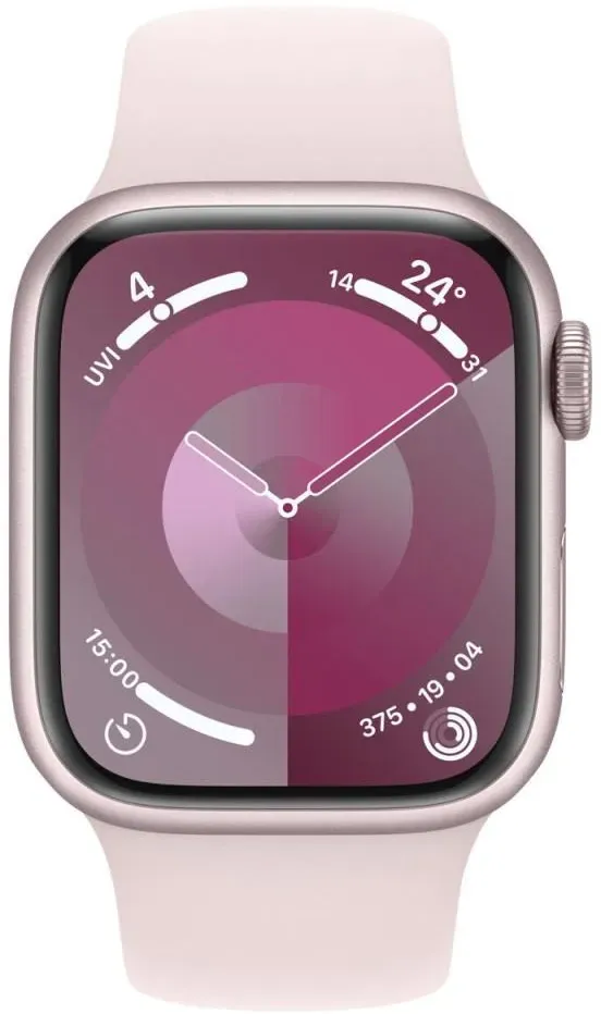 Apple Watch Series 9 (GPS + Cellular) 45mm Aluminiumgehäuse pink, Sportband pink M/L