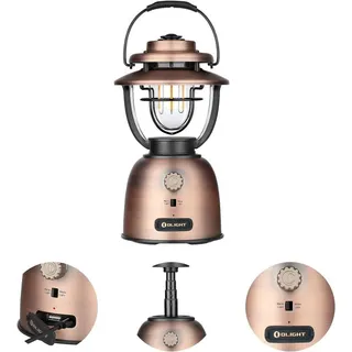 OLIGHT LED Laterne Olantern Stretch vielseitige 500LM Stufenlos Dimmbar Campinglampe, Retro Campinglaterne Verstellbare Campinglicht mitDualer Lichtquelle, Notfall Power Bank USB wiederaufladbar, für Camping Party.